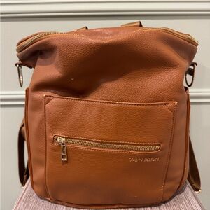 Fawn Design Original Diaper Bag- Brown Faux Leather
